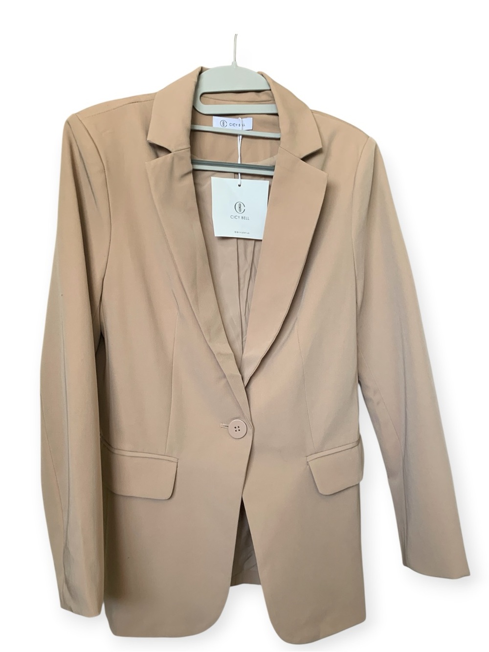 CiCybell Women's Tan Single-Button Blazer - Classic Tailored Fit